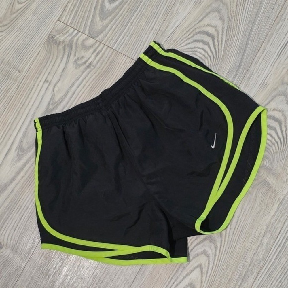 Black and Neon Green Nike Dry Fit Tempo Running Short -Small